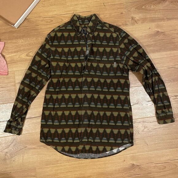 Woolrich Men’s Button Down Shirt Sz Med Aztec Southwest Blanket Flannel jacket - Picture 7 of 7